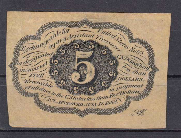 USA- VERY SCARCE " 5 CENTS FOR POSTAGE CURRENCY  COUPON " NOT SEEN TOO MANY !!!!