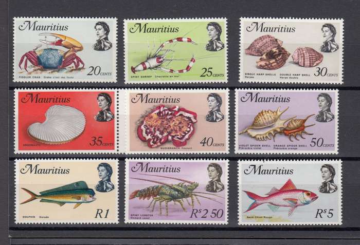 MAURITIUS-QEII SCARCE SG388a-398a SUPERB UMM