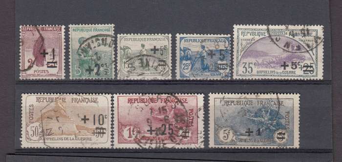 FRANCE-1922   R 7130.00    SURCHARGED set superb used