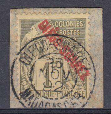 DIEGO SUAREZ 1892 SG 26 superb on piece  SIGNED !   R1730.00