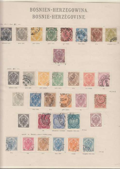 BOSNIA-HERZ. AUSTRO. HUNGARIAN 1887/1906-superb collection with 2 imperfs.