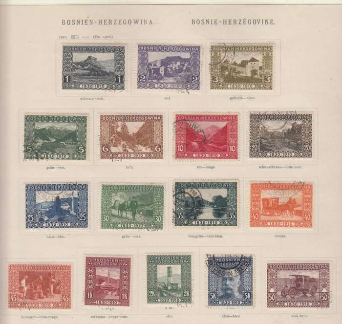BOSNIA-HERZ. AUSTRO. HUNGARIAN 1910 set  superb used