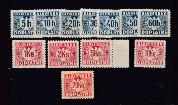 SLOVAKIA-1939 Postage due set  R1080.00 vfm light h.r.