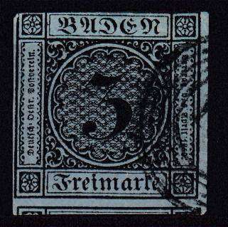 GERMAN STATES-R1280.00  BADEN  SG10 EXPERTIZED  superb used