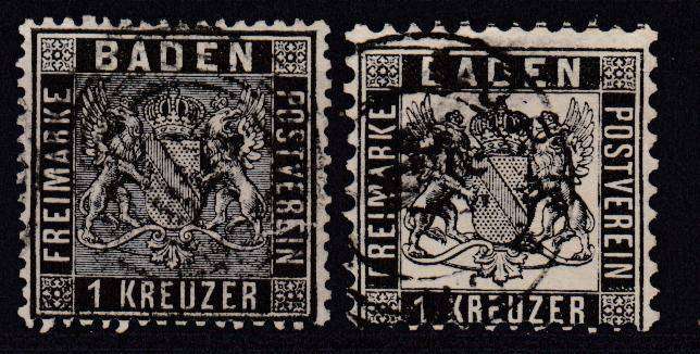 GERMAN STATES-R1490.00  BADEN  SG 13 and 27 vfu
