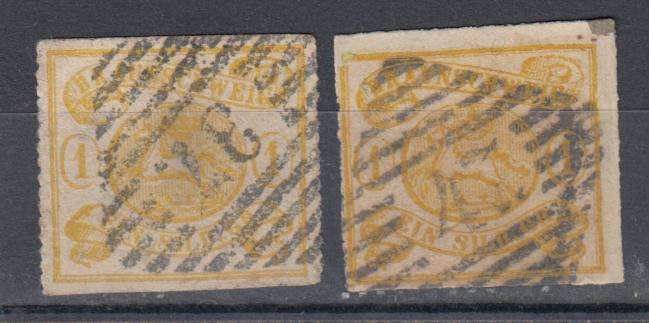 BRUNSWICK- VERY SCARCE !! SG 25 AND MICHEL 14b roul. vfu  R16 600.00