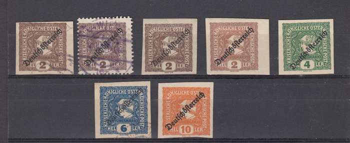 AUSTRIA-1919 difficult lot vfu/mint