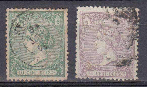 SPAIN-1866 SG96 and 97   VFU  R1400.00