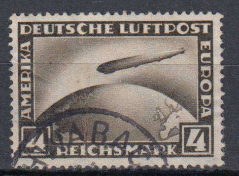 GERMANY SG 445 SCARCE ZEPPELIN  stamp vfu  R1490.00