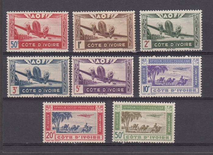 FRENCH IVORY COAST 1942 AIR set superb UMM