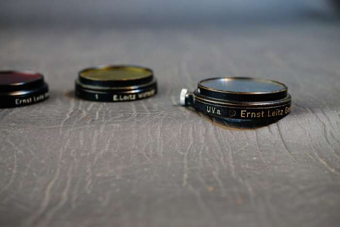 Set of Leica Clamp on / Push On Filters U.V.a, Yellow 1, Red R **Great Condition**