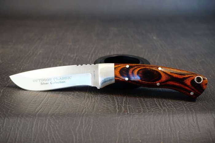 Carl Schlieper Eye Brand Outdoor Classic Hunter Silver Collection Knife **Great Condition**
