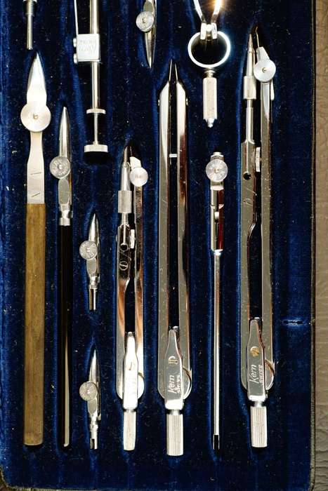 Vintage Kern Aarau Swiss High Precision Drawing Set In Original Box **Complete Excellent Condition**
