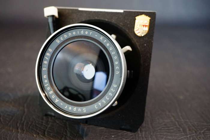 Schneider Kreuznach Super Angulon 90mm F8 Compur Shutter + Linhof Board **Excellent Condition**
