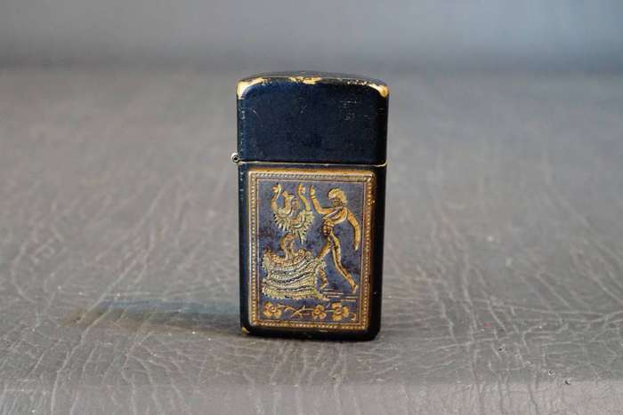 Zippo Slim Lighter Brass with Black Paint Lladro Flamenco Dancers **Good Condition**