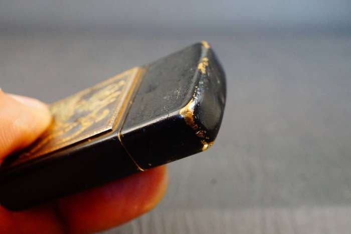 Zippo Slim Lighter Brass with Black Paint Lladro Flamenco Dancers **Good Condition**
