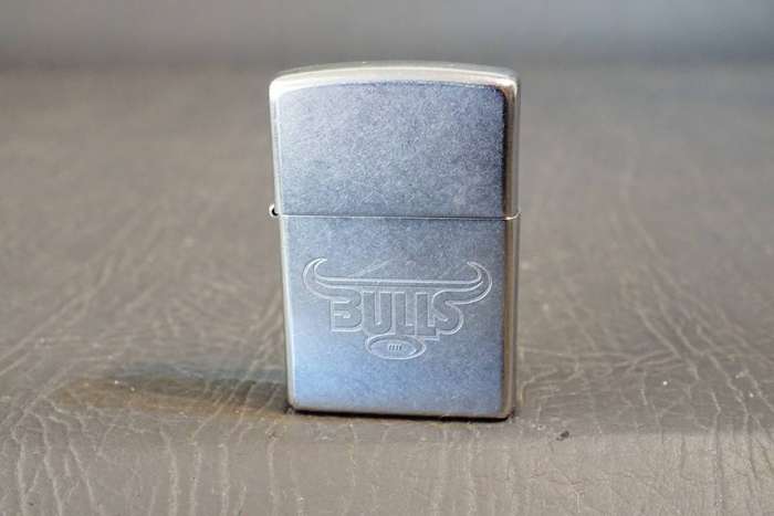 Blue Bulls Zippo Stainless Steel with Sandblasted Finish  **Excellent Condition**