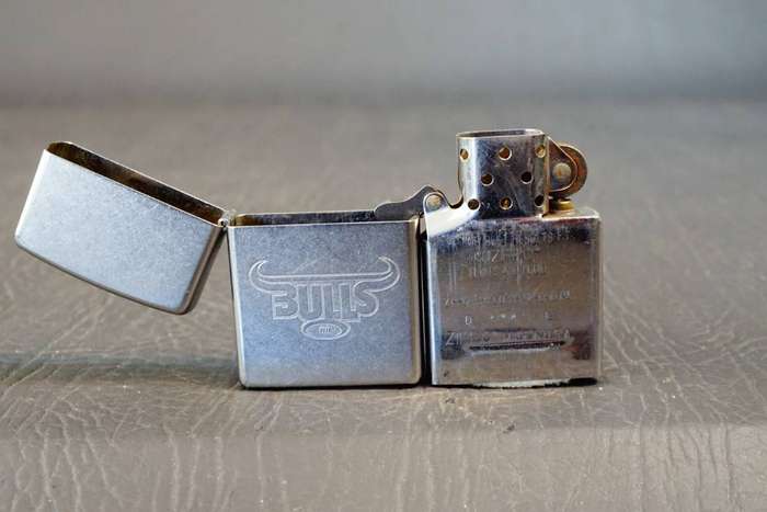 Blue Bulls Zippo Stainless Steel with Sandblasted Finish  **Excellent Condition**