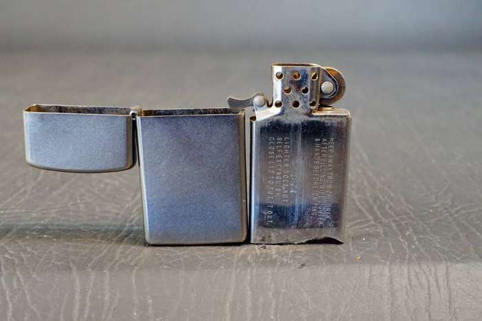Zippo Slim Stainless Steel with Sandblasted Finish **Excellent Condition**