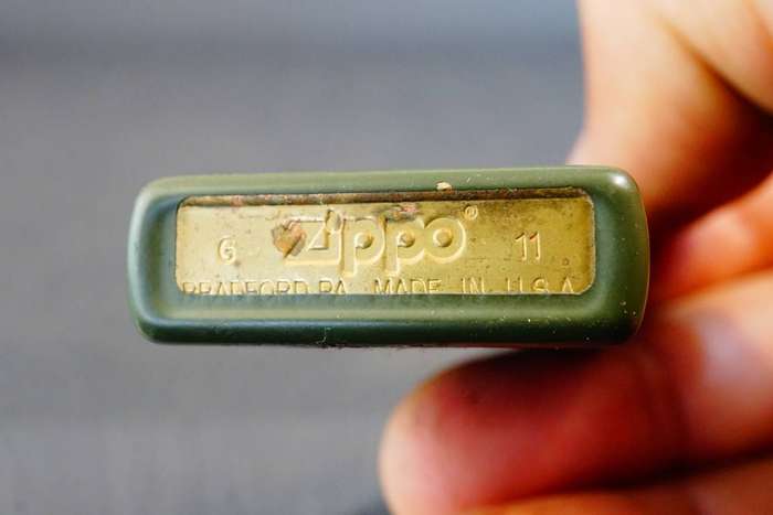 South African Rubgy Springboks Zippo Brass and Green Paint Finish  **Excellent Condition**