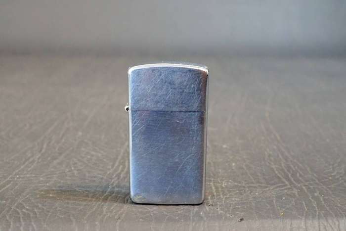 Zippo Slim Stainless Steel with Brushed Finish **Good Condition**