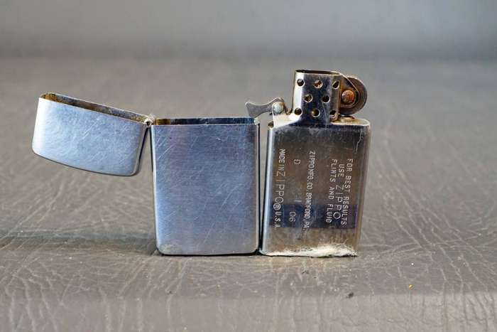 Zippo Slim Stainless Steel with Brushed Finish **Good Condition**