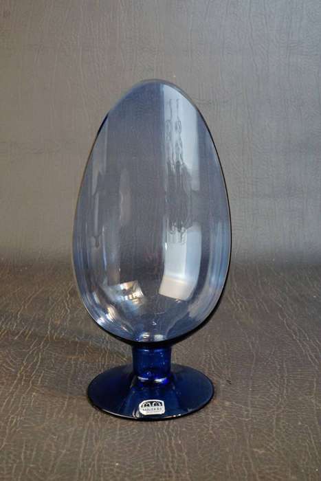 Maleras made in Sweden Blue Glass Candle Stick Holder **Excellent Condition**