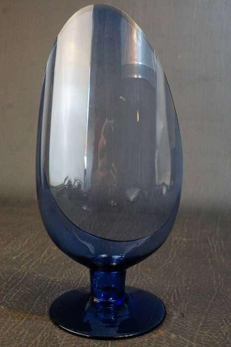 Maleras made in Sweden Blue Glass Candle Stick Holder **Excellent Condition**