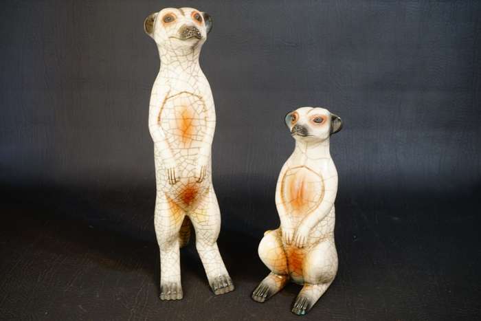 Porcupine Ceramic Meerkat Pair
