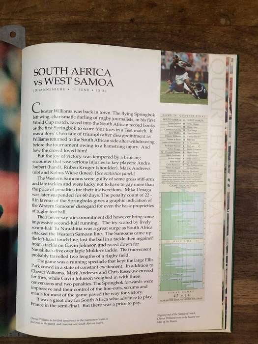 The Story of the Rugby World Cup South Africa 1995 - Royston and Lamond (Hardcover with dj)