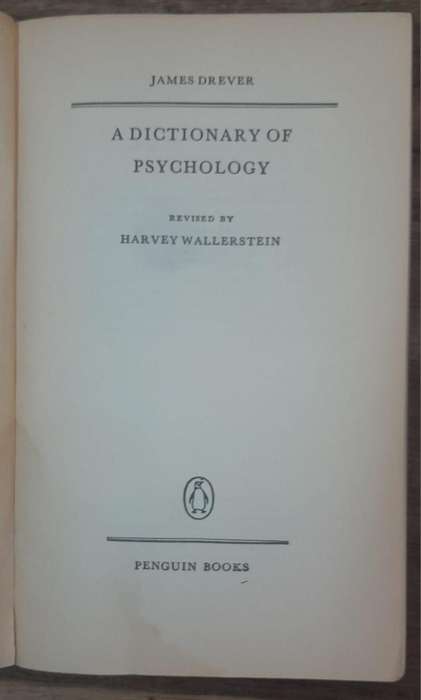 A Dictionary of Psychology - James Drever (Paperback book with no dj)