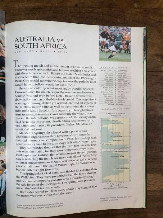 The Story of the Rugby World Cup South Africa 1995 - Royston and Lamond (Hardcover with dj)