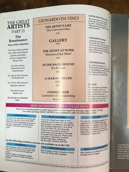 The Great Artists 21 (Leonardo Da Vinci) - A Marshall Cavendish Weekly Collection (Paperback)
