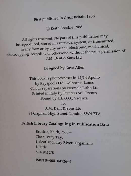The Silvery Tay - Keith Brockie (Hard cover with DJ)