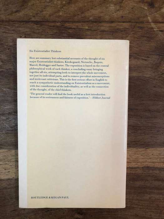 Six Existentialist Thinkers - HJ Blackham (Paperback)