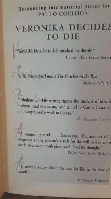Veronika Decides to Die - Paulo Coelho (Paperback book with no dj)