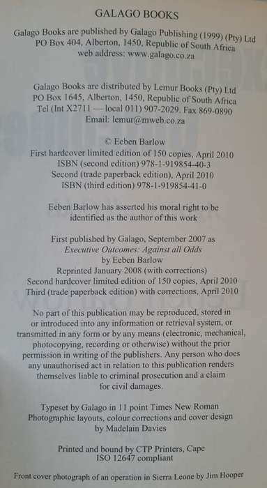 Executive Outcomes. - Eeben Barlow (Paperback)