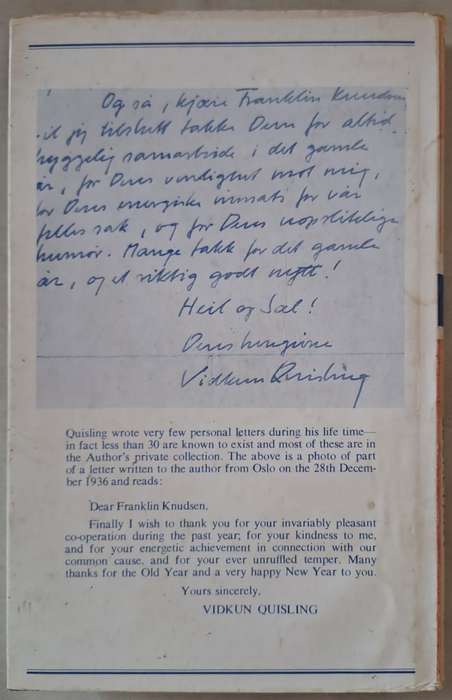 I was Quislings Secretary - Franklin Knudsen (Hardcover with DJ)