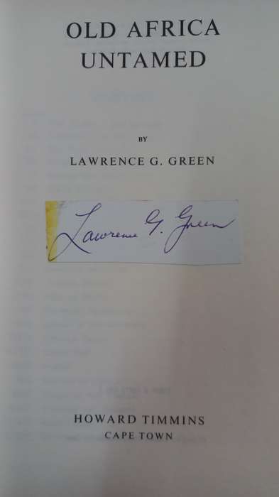Old Africa Untamed. - Lawrence G Green (Hardcover with DJ) 1974 reprinted edition