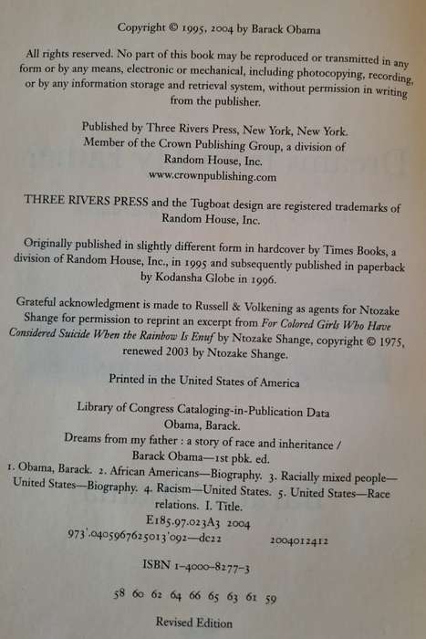 Dreams from my Father. - Barack Obama (Softcover)