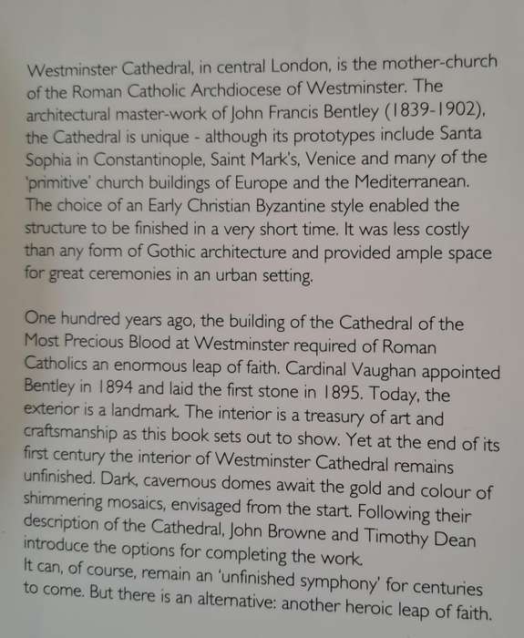 Building of Faith - Westminster Cathedral. - John Browne & Timothy Dean (Hardcover with DJ)
