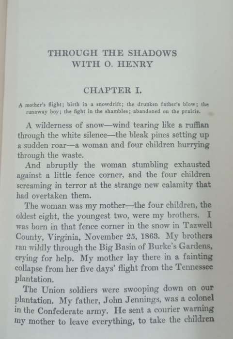 Through The Shadows With O Henry - AL Jennings ( Hardcopy without DJ)