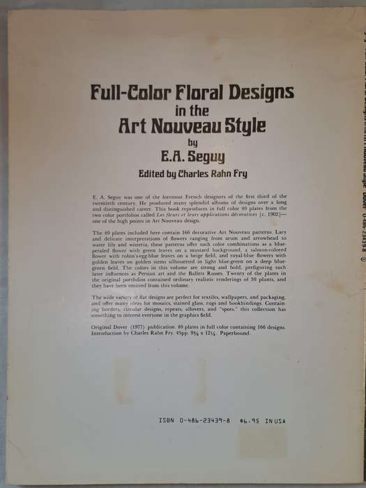 Full color Floral Designs in the Art Nouveau - E.A Seguy (Paperback)