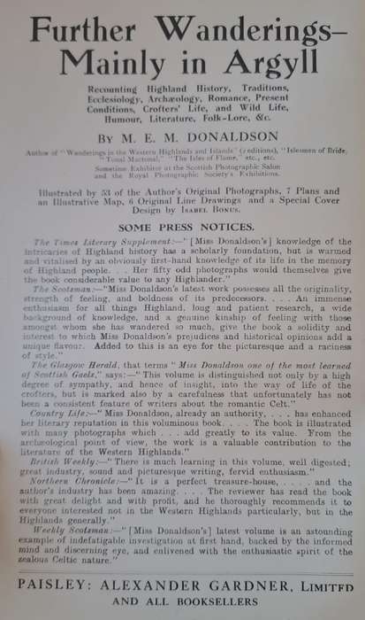 Wanderings in the Western Highlands and Islands - M.E.M. Donaldson (Hardcover)