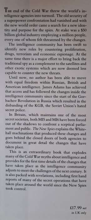 The New Spy - James Adams (Hard cover with DJ)