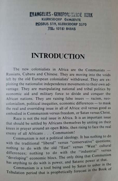 The Communist Threat to Southern Africa (paperback)