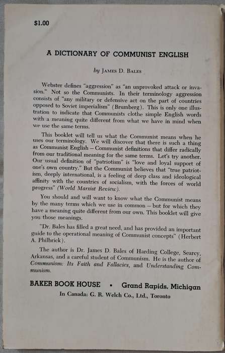 A Dictionary of Communist English - James D. Bales (Paperback)
