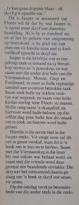 Jasper op Hoerskool - C. F. Beyers - Boshoff (hard cover weith no dj)