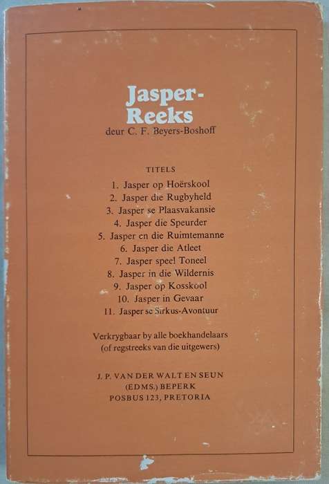 Jasper op kosskool - C. F. Beyers-Boshoff (hart cover with no dj)