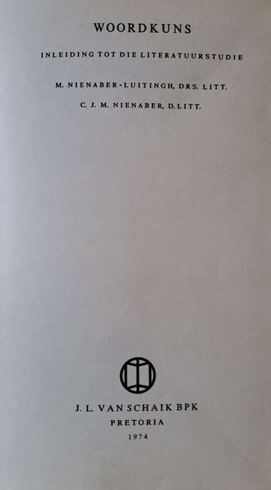 Woordkuns - M. Nienaber-Luitingh ( Hard cover no dj)